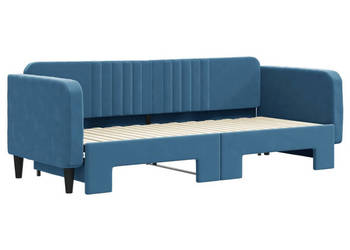 Sofa rozsuwana niebieska aksamit 80x200 cm WM-3197055