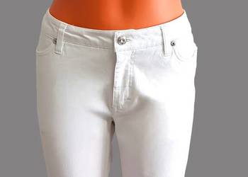 Damskie eleganckie białe bawełniane spodnie rurki Bonprix 38/M