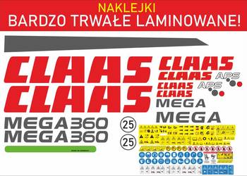 Naklejki Claas mega 360 i inne modele mega mocne