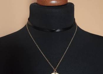 Czarny choker z łańcuszkiem Alternative/Naszyjnik Celebry