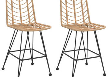Stołki barowe 2 szt. 45x56x1035 cm PE rattan i stal WM-319430