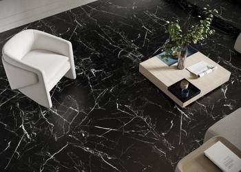 GRES POLEROWANY WIELKOFORMATOWY CZARNY MARMUR 280X120 POŁYSK