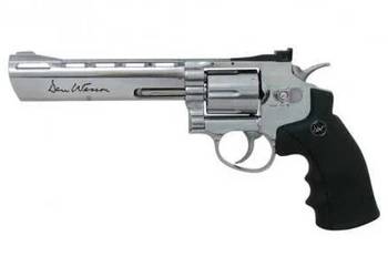 Dan Wesson 6" ASG wiatrówka CO2 4,5 mm BB srebrna full metal 6 łusek zestaw