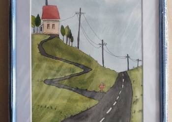 Akwarela "Droga 1" - Oryginalna Sztuka, Oprawiona (jedyny egzemplarz)