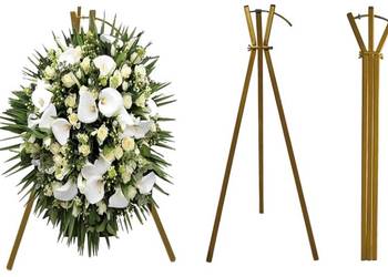 Stojak na wieniec pogrzebowy złoty 80cm