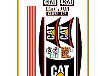Naklejki CAT 432D Koparka Ładowarka Caterpillar komplet zestaw Nalepka