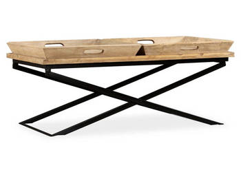 Stolik kawowy lite drewno mango 110 x 55 x 42 cm WM-244898