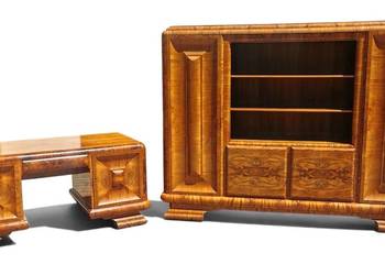 Wspaniały komplet gabinetowy. Art Deco. 1930 rok.