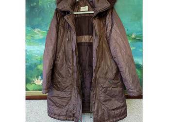 kurtka płaszcz zimowy z kapturem lekka rozszerzana futro