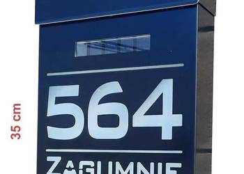 Numer Na Dom Skrzynka Na Listy Podświetlana Solarna Aluminium biała 9005