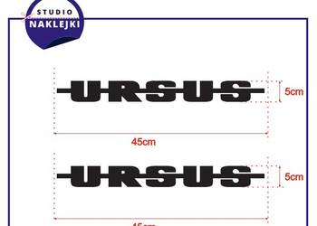 Naklejki URSUS 45x5cm Traktor Ciągnik Rolniczy Nalepki Czarny Tylko przedmi