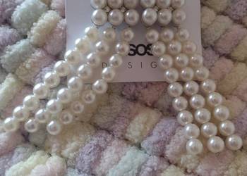 ASOS/ Długie, Bogato zdobione kolczyki ślubne, perły/ NOWE