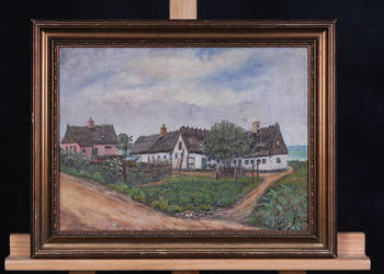 -ARTexpert- Obraz Olejny – Sielski Krajobraz Wiejski (Sygnatura, 1936 r.)