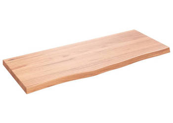 Blat do stołu jasnobrązowy 100x40x(2-4)cm lite drewno dębowe WM-3156363