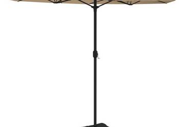 vidaXL Podwójny parasol ogrodowy z LED, taupe(SKU:362972)