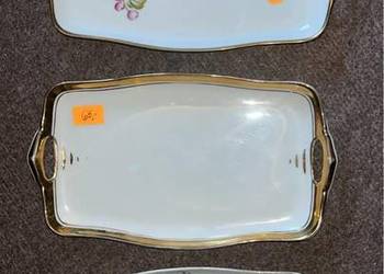 Patera, biała porcelana. Złocona. Patera, biała porcelana. Złocona.