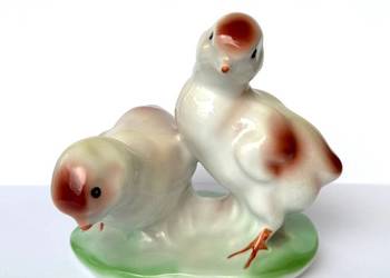 Para kurczaków figurka z porcelany Rumunia retro