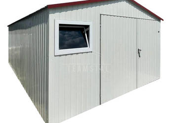 Garaż blaszany 5x6m  brama dwuskrzydłowa 2x okno dach TS1312