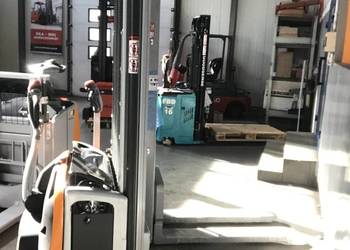 elektryczny wózek widłowy używany prowadzony z masztem 5,2 m /  NOWE - JH