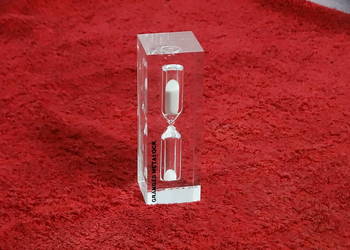 Vintage Klepsydra Gränges Metalock | Design PRL / Retro | Akryl 12cm