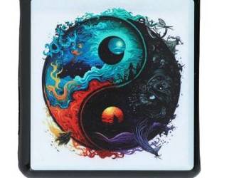 Metalowa Papierośnica z Nadrukiem Motyw Żywioły Kolorowa Mistyczna Yin-Yang