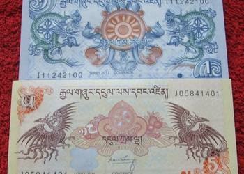 BHUTAN Kolekcjonerskie Banknoty - 2 sztuki UNC ZESTAW
