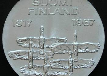 FINLANDIA 10 MARKKAA 1967 - NIEPODLEGŁOŚĆ - SREBRO - ST 1/2