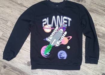 Bluza Planet Adventures kosmos H&M 134-140 w cekiny