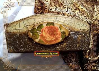 Pojemnik organizer decoupage rękodzieło dekoracja prezent