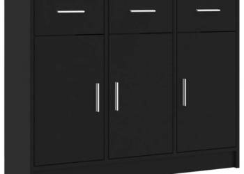 Szafka czarna 91x28x75 cm materiał drewnopochodny WM-823009