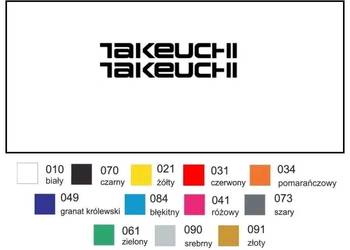 Naklejka wlepka TAKEUCHI 49 cm - 2 szt Zamiennik