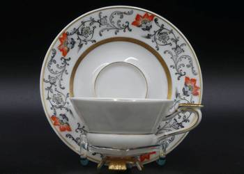 Zjawiskowy cienkościenny komplet do mokki Tułowice Tillowitz, 1928 - 45