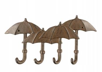 Wieszak żeliwny PARASOL PARASOLKI żeliwo brązowe retro