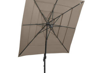 4-poziomowy parasol na aluminiowym słupku taupe 250x250 cm WM-313823
