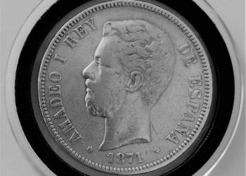 AMADEO I REY DE ESPAÑA   srebro 900 moneta r.1871 SD / M *71 AMADEO I REY DE ESPAÑA   srebro 900 moneta r.1871 SD / M *71