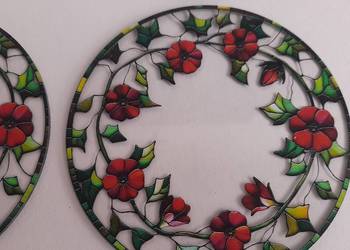 Wyjątkowe kwiatowe podstawki pod kubek, filiżankę 4 sztuki