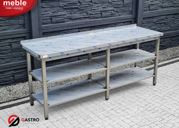 Stół przyścienny gastronomiczny z dwoma półkami spawany 2000x600x850 mm
