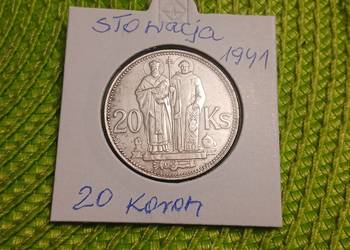 moneta srebrna Słowacji 20 koron z 1941r
