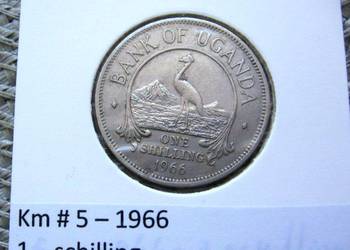 Uganda 1 Shilling 1966r - W holderze