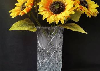 Stary duży wazon kryształowy, kryształ design PRL