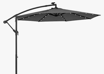 Parasol ogrodowy 300 cm z oświetleniem LED SOLAR – cień za dnia, wyjątkowy