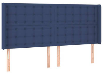 Zagłówek do łóżka z LED niebieski 183x16x118/128 cm tkanina WM-3124502