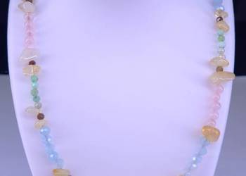 Kolorowy naszyjnik perły naturalne soft girl coquette stal złoty cute