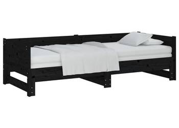 vidaXL Łóżko rozsuwane, czarne, lite drewno sosnowe(SKU:820261)