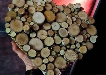 Serce z drewna, Walentynki, Handmade, Rękodzieło, Prezent