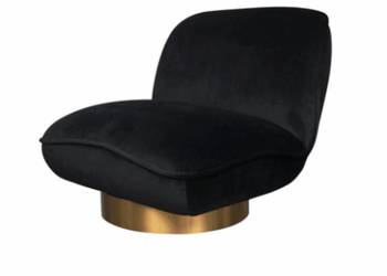 Fotel glamour czarny welurowy Monte Black Velvet