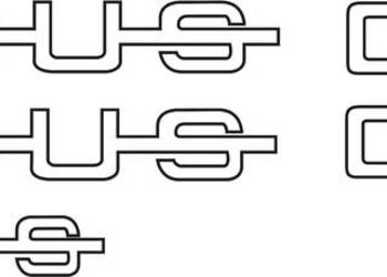 Naklejka napis Ursus C-330 cienka biała z czarną obwódką czcionka jak oryg…