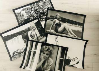 Plakat obraz Marilyn Monroe  45x38 cm czarno-biały