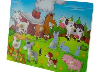 Drewniane puzzle 30x22 FARMA 8 elementów