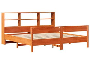 Łóżko z regałem bez materaca lite drewno sosnowe 180x200 cm WM-3322980